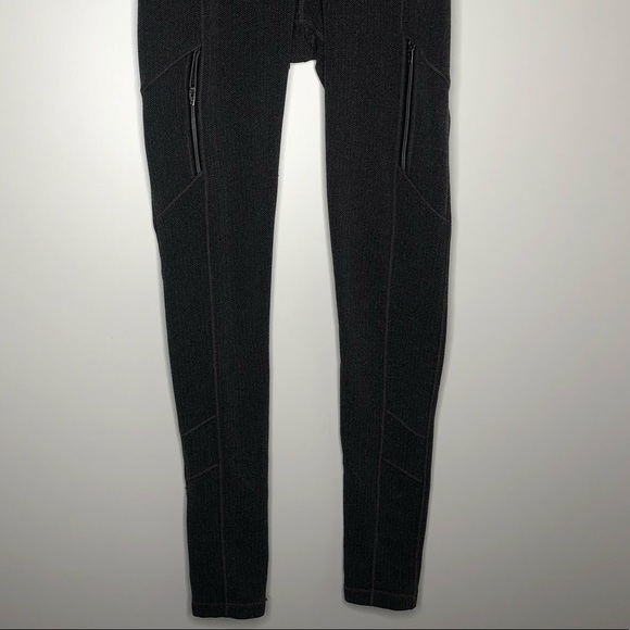 Athleta Gray Herringbone Athletic Leggings - Picture 3 of 5